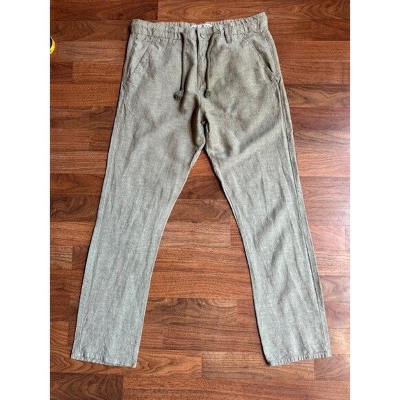 Private Member PM Brand Linen Blend Pants‎ XL Green Drawstring Style 82142 - Picture 2 of 12